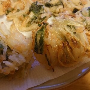 玉ねぎ・ごぼう・ほうれん草のかき揚げ